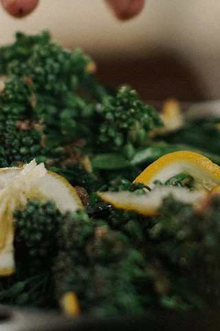 Cooking deliciously fresh locally grown vegetables